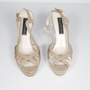 Steven by Steve Madden Beige Satin Heels 8.5